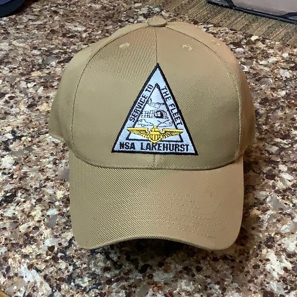 Tan NSA Naval Support Activity Lakehurst Adjustable Ball Cap - Picture 1 of 8